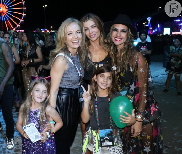 Angélica e Grazi Massafera curtem Rock in Rio com as filhas