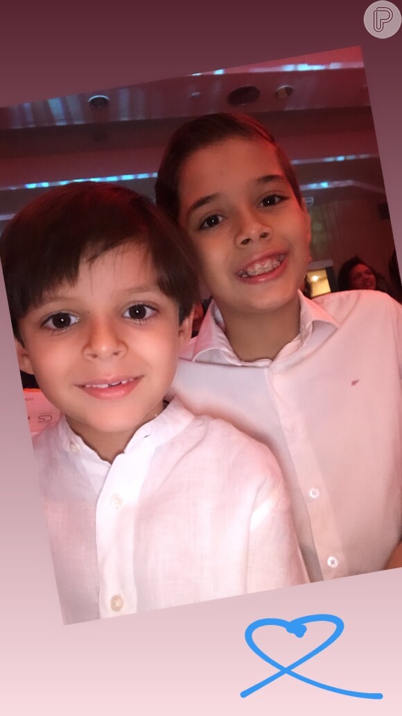 Bernardo, de 6 anos, e João Gabriel, de 10, são filhos do cantor Cristiano Araújo
