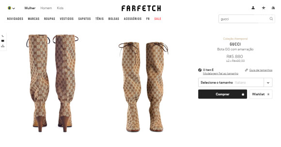 Anitta usa look ostentação de grife: botas da Gucci são encontradas por R$ 5.880,00 no site