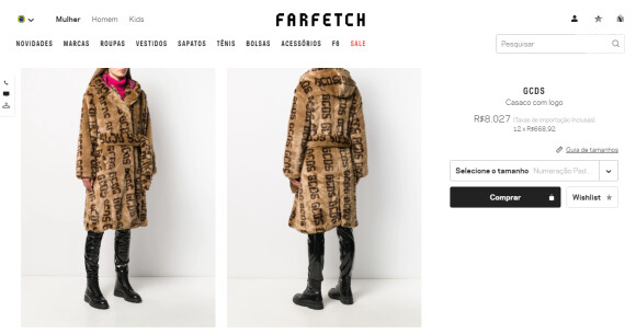 Anitta usa look ostentação de grife: casaco GCDS é vendido no site da Farfetch R$ 8.027,00