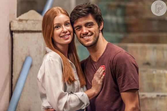 Como Eliza, Marina Ruy Barbosa estará com aliança e casada há três anos com Jonatas, papel de Felipe Simas