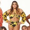 Moda praia das famosas: a cantora Preta Gil posou com maiô amarelo com recorte frontal que deixa a barriga à mostra