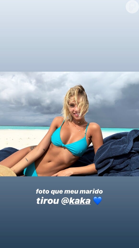 Mulher de Kaká, Carol Dias exibe clique do jogador de futebol no Instagram nesta terça-feira, dia 10 de dezembro de 2019