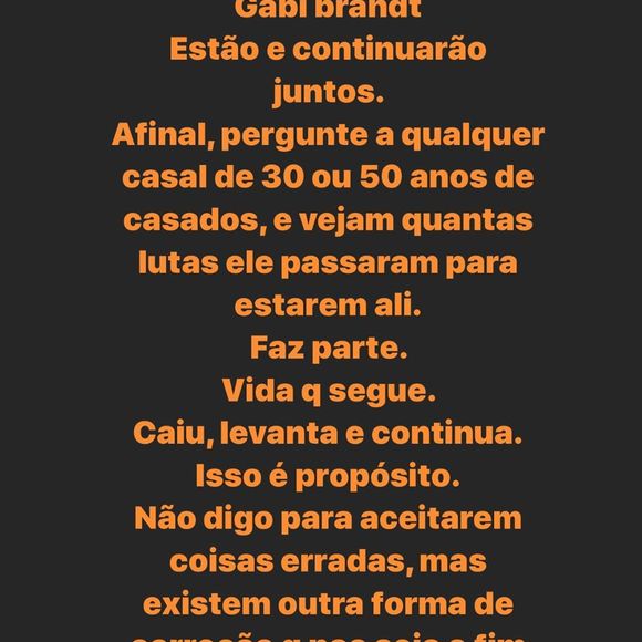 Pai de Saulo Poncio faz postagem confirmando que o cantor e Gabi Brandt estão juntos