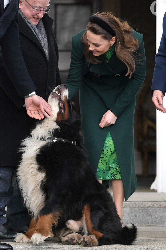 Kate Middleton brinca com pet do presidente da Irlanda