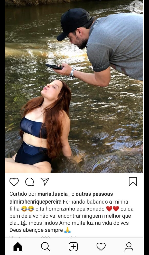 Foto de mãe de Maiara mostra a cantora sendo clicada pelo namorado, Fernando Zor