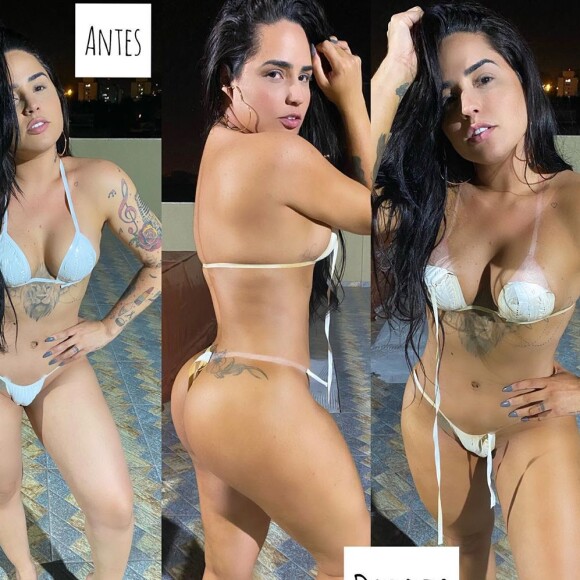 Perlla exibiu bronzeamento gelado e ganhou elogios na web