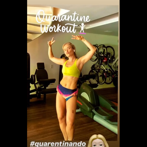 Angélica está fazendo os treinos por live durante a quanrentena