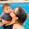 Marília Mendonça deu beijo no filho, Leo, durante visita do menino em sua live: 'Até você veio ver a mamãe?'