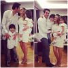 No ano novo de 2013 para 2014, Kaká e Carol Celico passaram de branco e ao lado dos filhos, Luca e Isabella