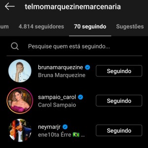 Pai de Bruna Marquezine retribui follow de Neymar no Instagram