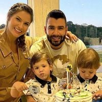 Andressa Suíta e Gusttavo Lima aparecem com filhos e web nota: 'Na mesma casa'