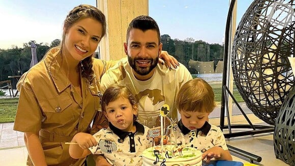 Andressa Suita e Gusttavo Lima estavam na mesma casa com os filhos, segundo fãs do ex-casal