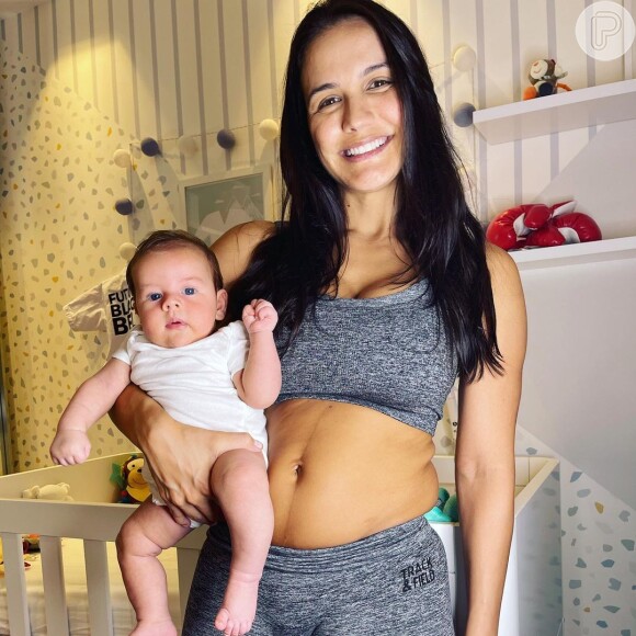 Kyra Gracie foi elogiada ao exibir corpo quase 3 meses após dar à luz Rayan: 'A gente tem a impressão que artista sai do hospital sem barriga (risos) já com o abdômen definido'