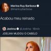 Joelma surgiu ruiva e Marina Ruy Barbosa brincou com mudança no visual da cantora