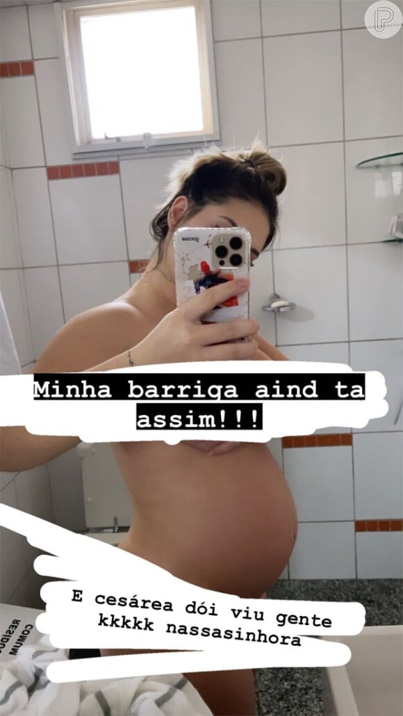 Virgínia Fonseca mostra corpo em foto nua no espelho após dar à luz: 'Minha barriga ainda está assim'