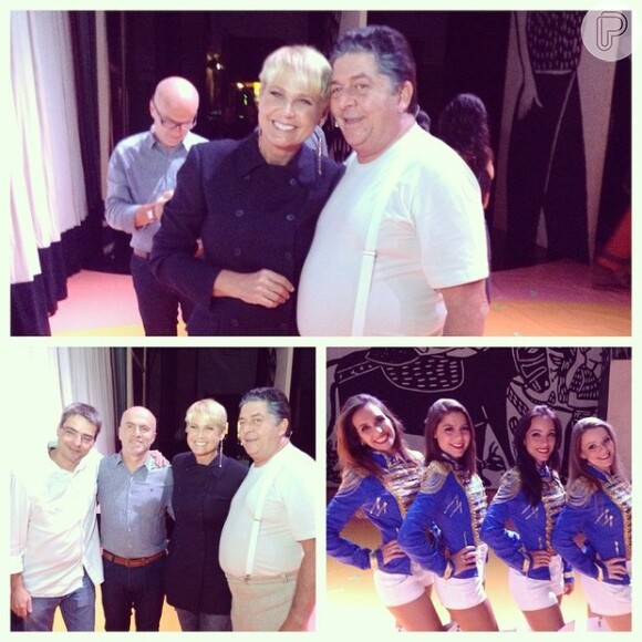 Xuxa posa nos bastidores do espetáculo 'Chacrinha, o Musical'