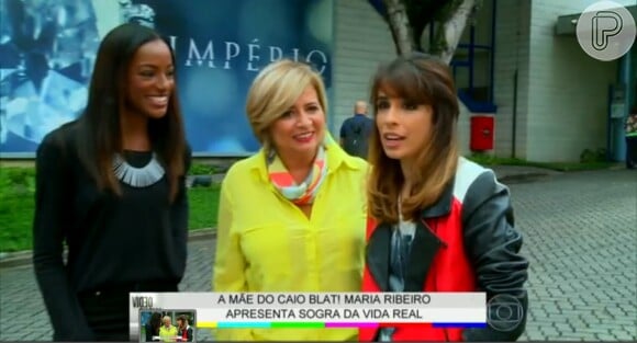 Maria Ribeiro participa do 'Video Show' com sua sogra, Katya Blat, em 20 de novembro de 2014
