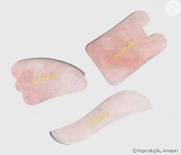 Kit de massageadores de quartzo rosa, Océane
