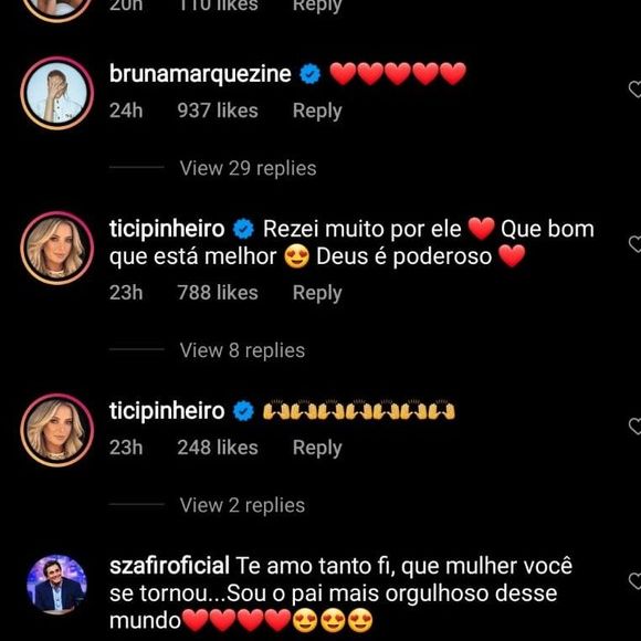 Sasha Meneghel ganha comentário do pai, Luciano Szafir, em foto