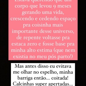 Sthefany Brito revela ter tentado disfarçar barriga no pós-parto