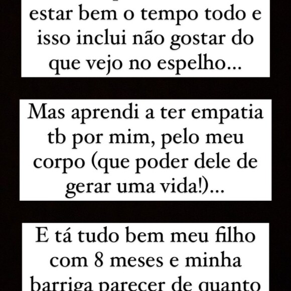 Sthefany Brito disse ter aceitado seu corpo meses após o parto