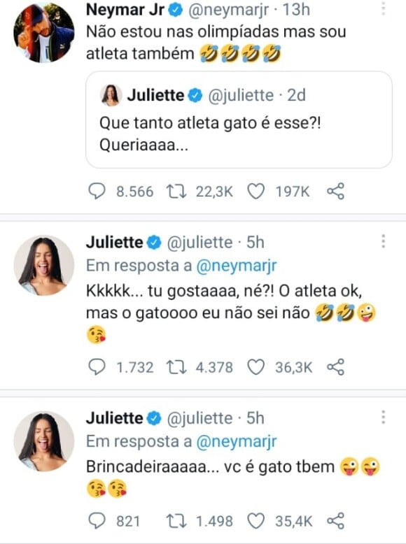 Neymar aparece com 'Juliet da sorte' e anima a web: 'Ele não está para  brincadeira