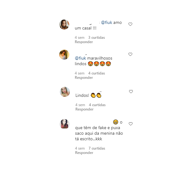 Internautas comentam emojis trocados entre Fiuk e Thaisa Carvalho