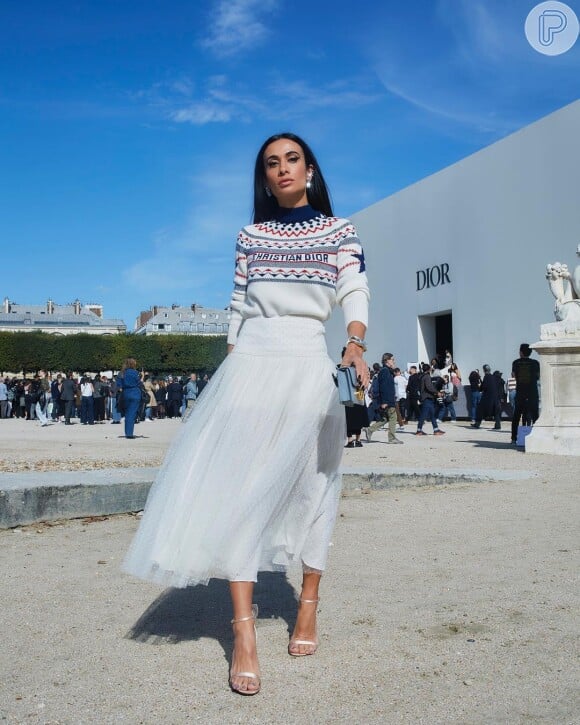 Foto: Look de Silvia Braz no front row da Dior - Purepeople