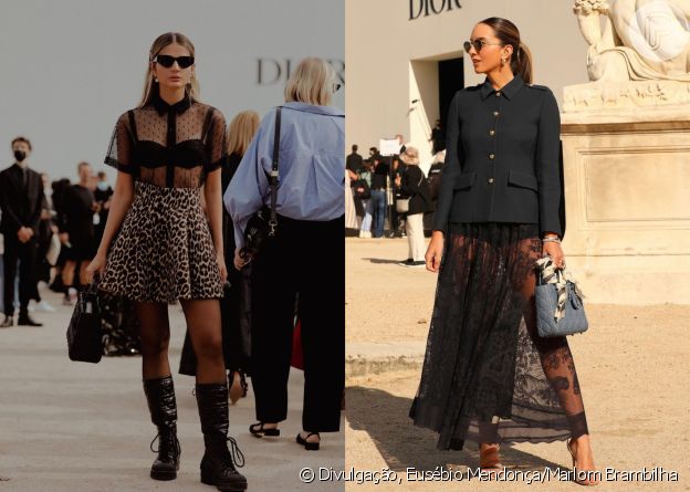 Thássia Naves e Lellê Sadi usaram looks com transparência