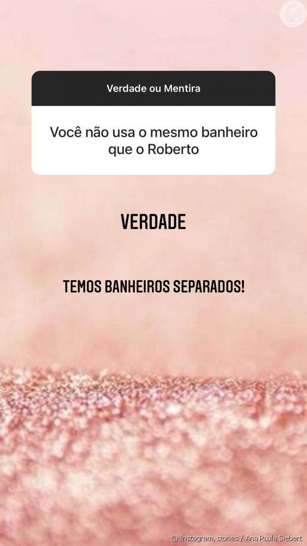 Ana Paula Siebert e Roberto Justus têm banheiros separados
