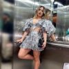 Virgínia Fonseca é fã de brilho e peças grifadas em seu look: vestido com recorte valorizou a cintura da youtuber