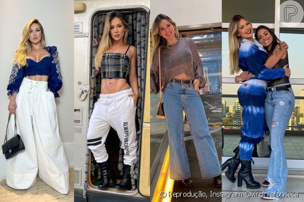 Virgínia Fonseca é fã da modelagem wide leg e moda utilitária