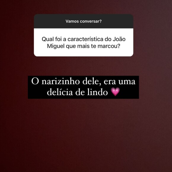 Outro seguidor quis saber qual característica de João Miguel mais marcou Maria Lina