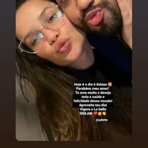 Juliette completa 32 anos e ganha os parabéns de Gil do Vigor, outro ex-participante do 'BBB 21'