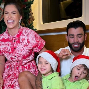 Andressa Suita e Gusttavo Lima passaram o Natal juntos pela primeira vez desde que  se reconciliaram depois da separação