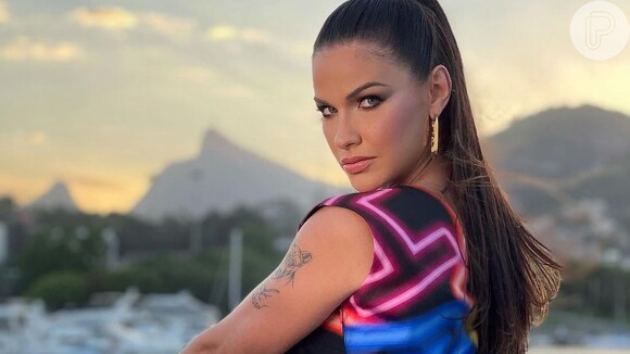 Andressa Suita apostou em um look controverso para o show de Gusttavo Lima, no Rio