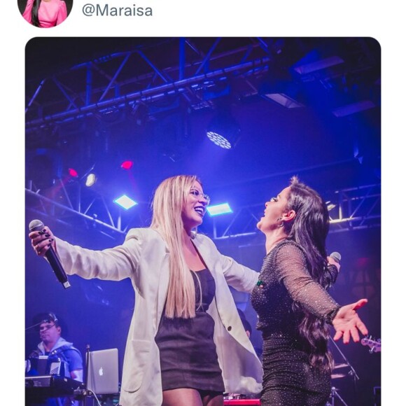 Maraisa e Marília Mendonça aparecem sorridentes em foto publicada na data em que a morte da cantora completa dois meses