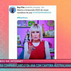 Ana Maria Braga brincou com as comparações com Sia e abriu o programa com uma música dela