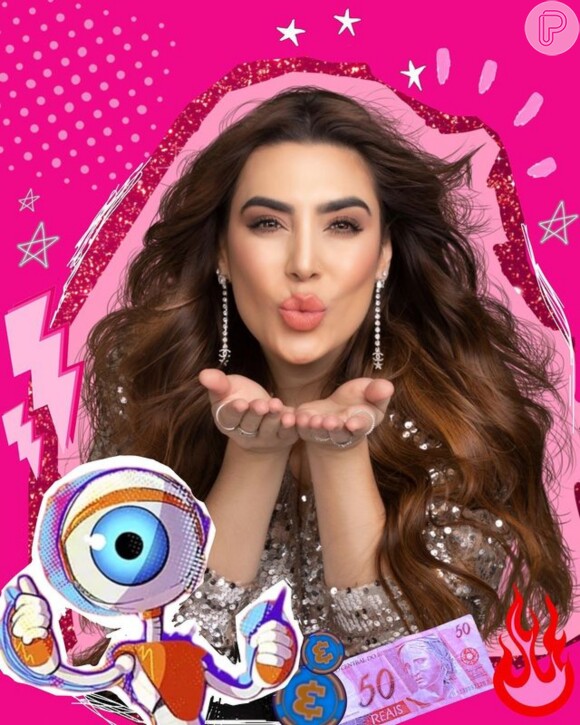 Naiara Azevedo está nas redes sociais durante o 'BBB 22' com emoji de dinheiro em referência à sua música de sucesso, '50 reais', e com a #teamnaiara