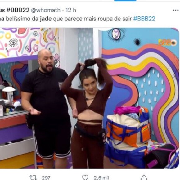 Pijama cropped de Jade Picon no 'BBB 22' foi elogiado nas redes: 'Parece roupa de sair'