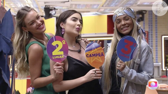 Pódio 'BBB 22': Jade Picon foi uma das que não apareceu no grupo de finalistas dos colegas, mas Brunna Gonçalves (3º) e Bárbara (2º) figuraram o seu