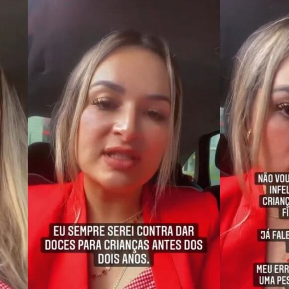 Nutricionista que criticou Virgínia Fonseca disse estar indignada com atitude de influencer de dar biscoito para a filha