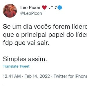 'BBB 22': Leo Picon usou o Twitter para dar sua opinião sobre a indicação de Jade