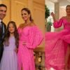 Casamento da filha de Roberto Justus: Ticiane Pinheiro compareceu à festa acompanhada pelo atual marido, o jornalista César Tralli