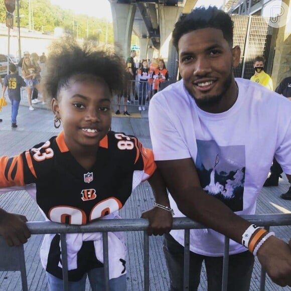 No Instagram, Tyler Boyd posta fotos jogando pelos Bengals e com a filha, Taylen