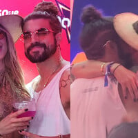 Caio Castro leva a namorada, Daiane de Paula, ao Lollapalooza e troca beijos em camarote