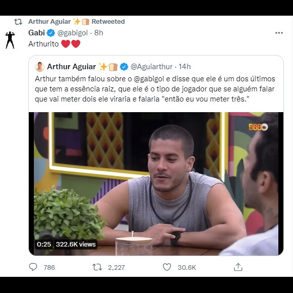 Gabigol gostou do que Arthur Aguiar falou sobre ele