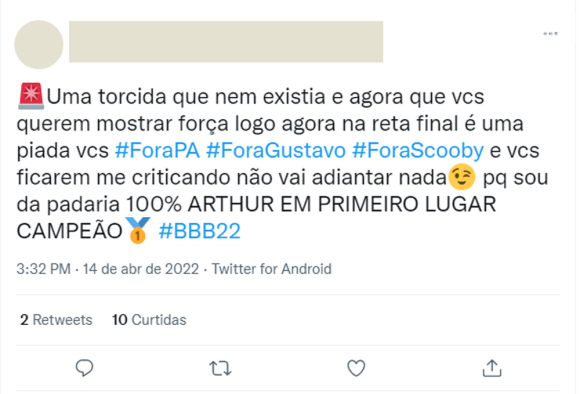 BBB 22: torcida de Arthur Aguiar atacou os fãs de Paulo André nas redes. 'Uma torcida que nem existia e agora vocês querem mostrar força'