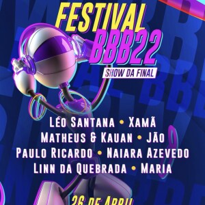 'BBB 22': final do programa terá ainda show de Xamã, Léo Santana e mais artistas